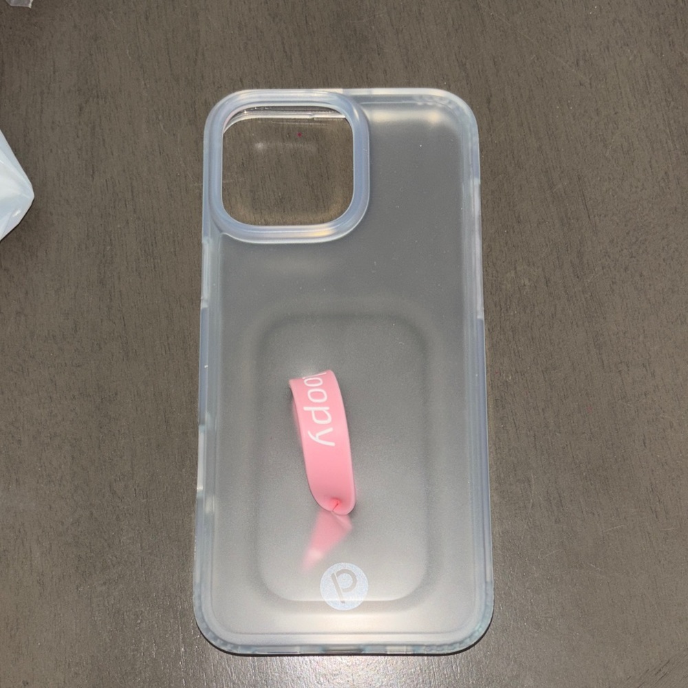Loopy Case Transparent Case with Pink Loop for iPhone 16 pro max